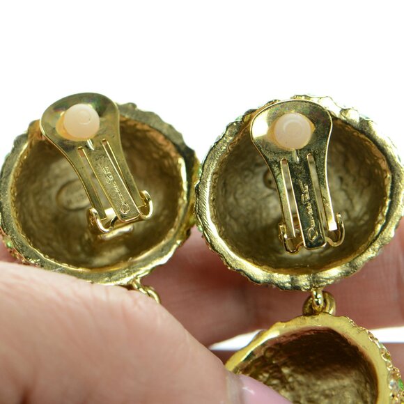 Oscar de la Renta Three Drop Cactus Earrings - Picture 5 of 7